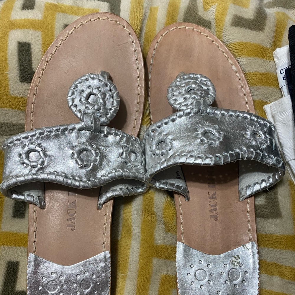 Jack Rogers Silver Sandals